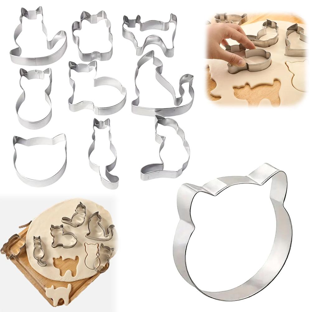 9Pcs Cat Cookie Cutters Set As - огляд і ціна Cookies Pack