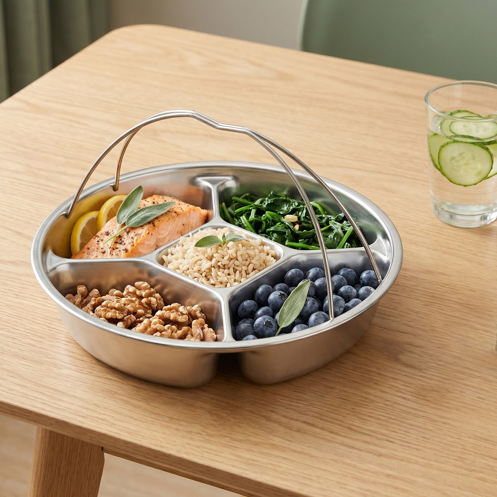 Stainless Steel Divided Servin - огляд і ціна Healthy Snacks Food