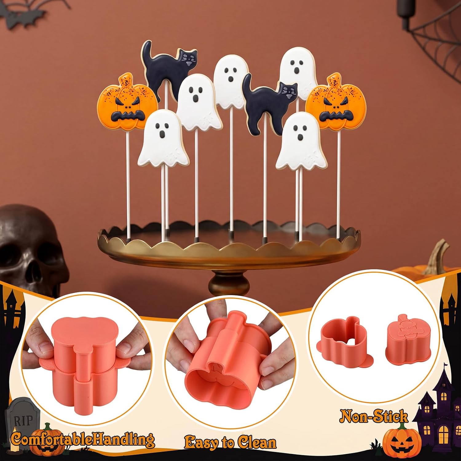 3 Pcs Halloween Cake Pop Mold  - огляд і ціна Chocolate Snack
