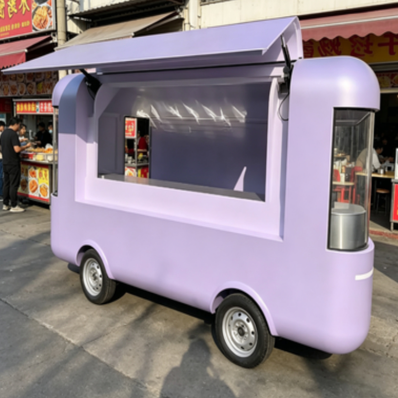 Round Movable Food Trailer Por - огляд і ціна Food Snacks Drinks